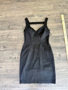 Cache Black Mini Sheath Dress with Wide Straps